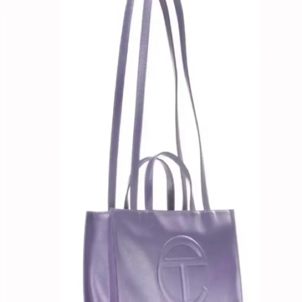 Telfar Medium Shopping Bag Metallic Lavender Kush Purple NWT with Dustbag